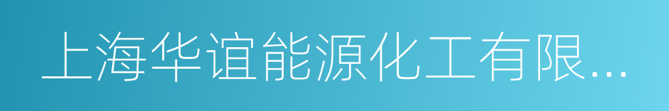 上海华谊能源化工有限公司的同义词