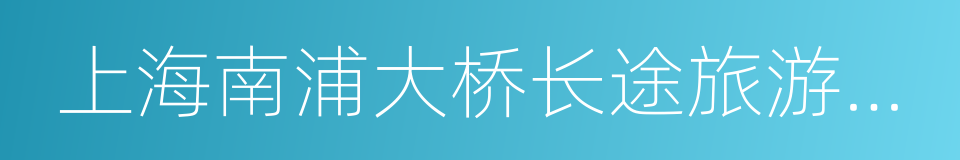 上海南浦大桥长途旅游客运站的同义词