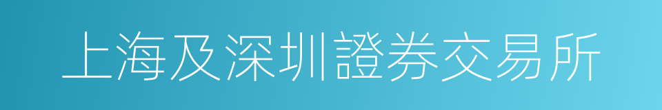 上海及深圳證券交易所的同義詞