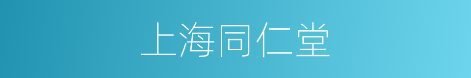 上海同仁堂的同义词