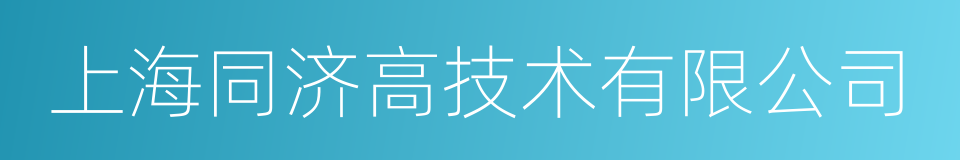 上海同济高技术有限公司的同义词