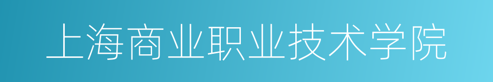 上海商业职业技术学院的同义词