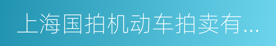 上海国拍机动车拍卖有限公司的同义词