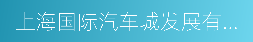 上海国际汽车城发展有限公司的同义词