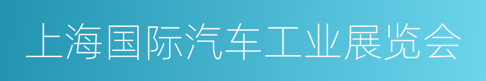 上海国际汽车工业展览会的同义词