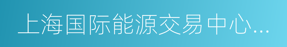 上海国际能源交易中心股份有限公司的同义词