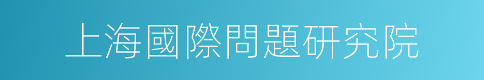 上海國際問題研究院的同義詞