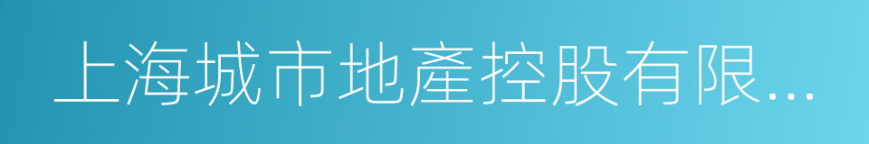 上海城市地產控股有限公司的同義詞