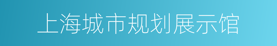 上海城市规划展示馆的同义词