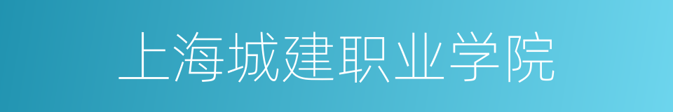 上海城建职业学院的同义词
