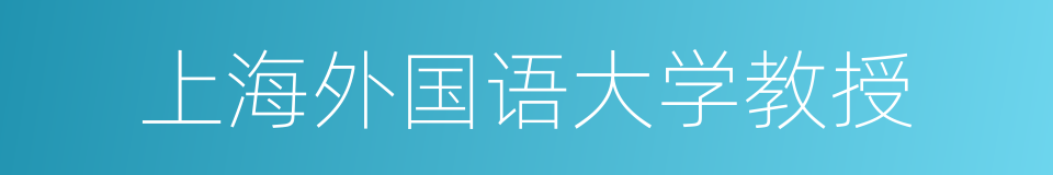 上海外国语大学教授的同义词