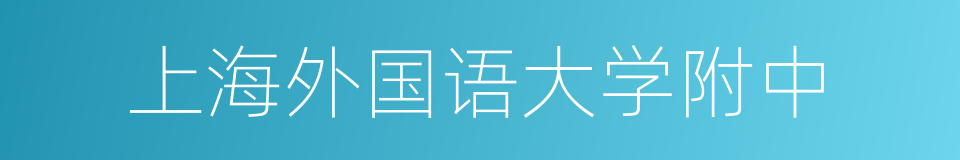 上海外国语大学附中的同义词