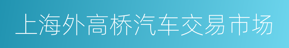 上海外高桥汽车交易市场的同义词