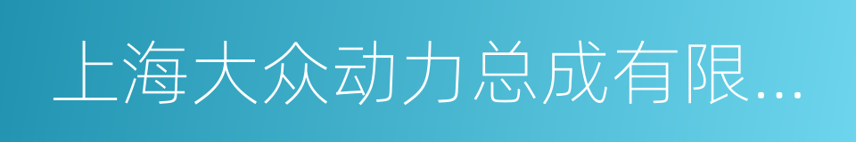 上海大众动力总成有限公司的同义词