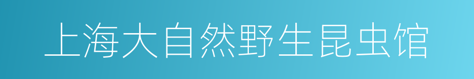 上海大自然野生昆虫馆的同义词