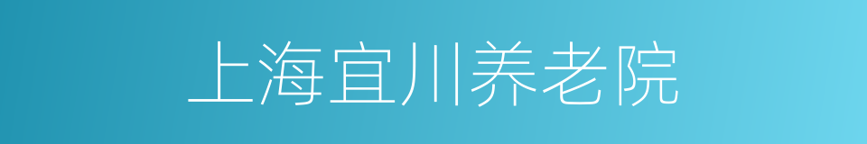 上海宜川养老院的同义词