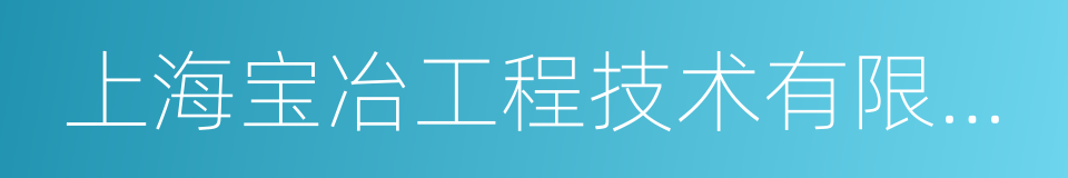 上海宝冶工程技术有限公司的同义词