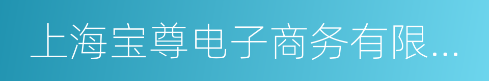 上海宝尊电子商务有限公司的同义词