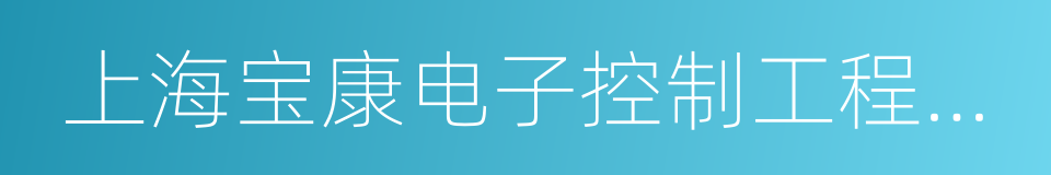 上海宝康电子控制工程有限公司的同义词