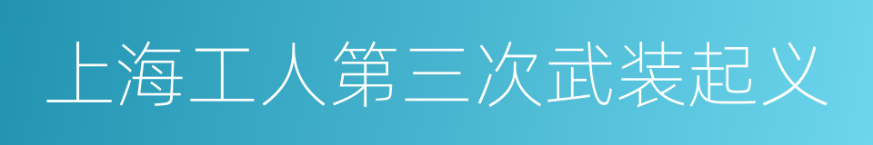 上海工人第三次武装起义的同义词