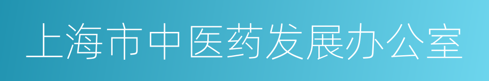 上海市中医药发展办公室的同义词