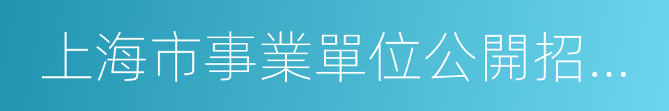 上海市事業單位公開招聘人員暫行辦法的同義詞