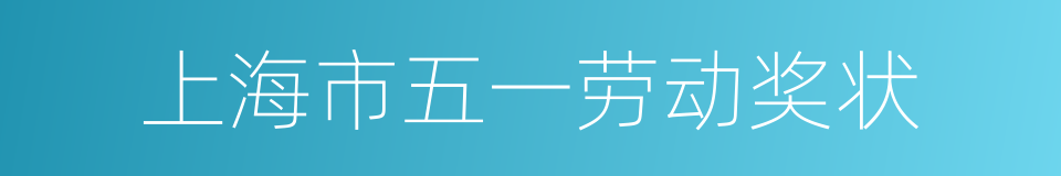 上海市五一劳动奖状的同义词