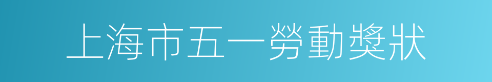 上海市五一勞動獎狀的同義詞