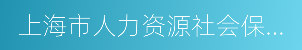 上海市人力资源社会保障网的同义词