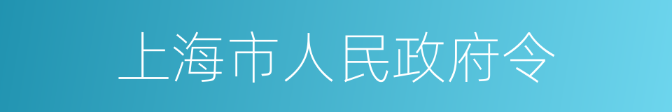 上海市人民政府令的同义词