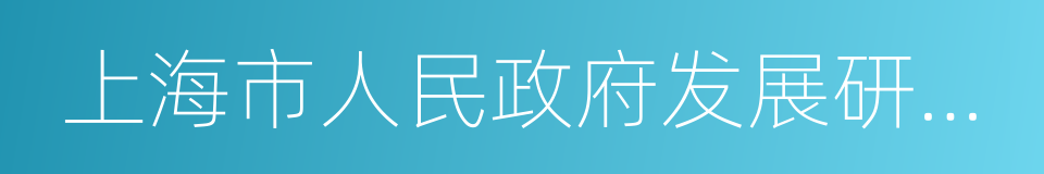 上海市人民政府发展研究中心的同义词