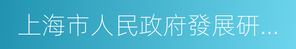 上海市人民政府發展研究中心的同義詞