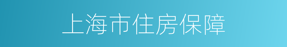 上海市住房保障的同义词