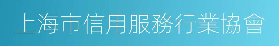 上海市信用服務行業協會的同義詞