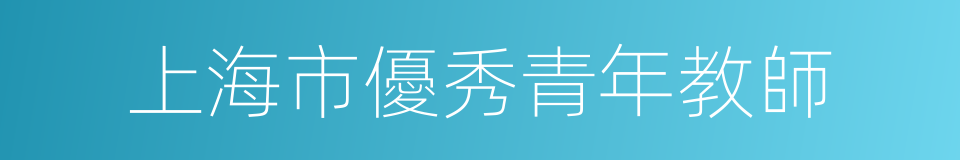 上海市優秀青年教師的同義詞