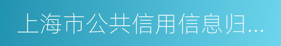 上海市公共信用信息归集和使用管理办法的同义词