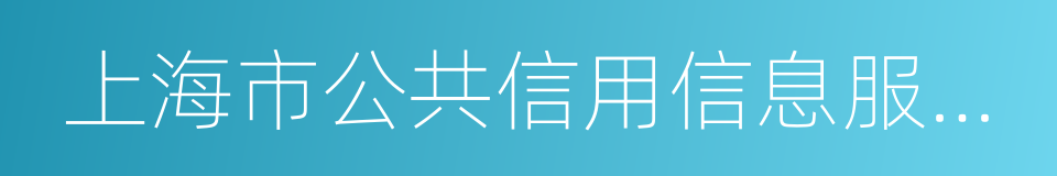 上海市公共信用信息服务平台的同义词
