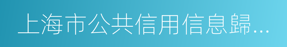 上海市公共信用信息歸集和使用管理辦法的同義詞