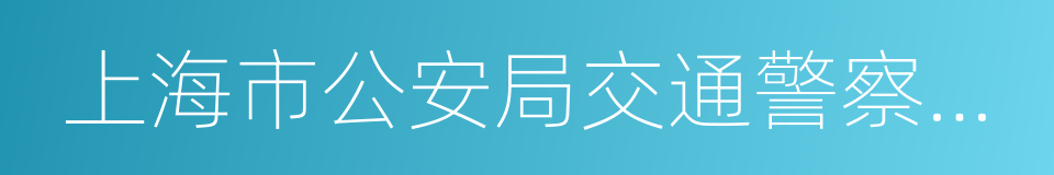 上海市公安局交通警察总队的同义词