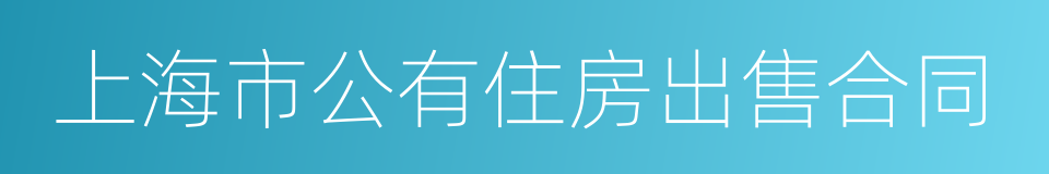 上海市公有住房出售合同的同义词