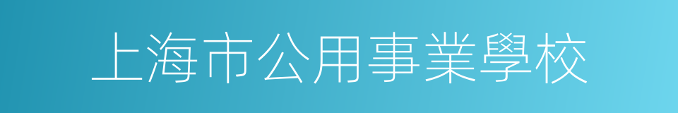 上海市公用事業學校的同義詞