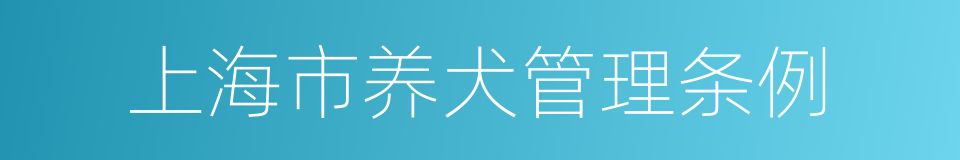 上海市养犬管理条例的同义词