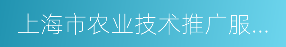 上海市农业技术推广服务中心的同义词