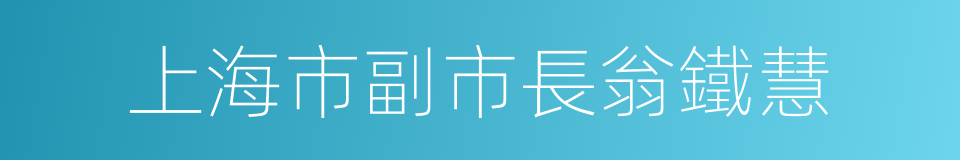 上海市副市長翁鐵慧的同義詞