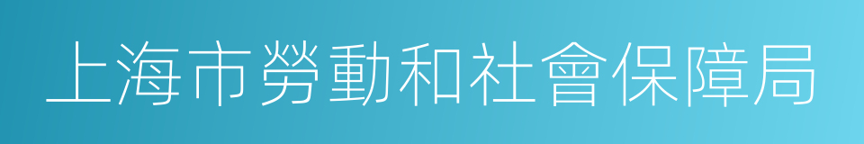 上海市勞動和社會保障局的同義詞