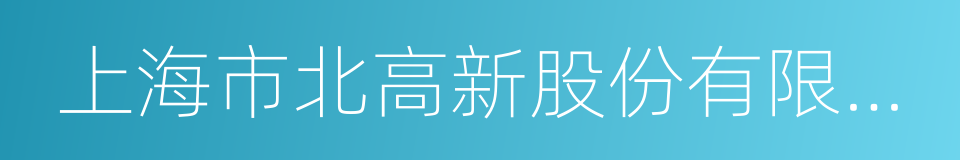 上海市北高新股份有限公司的同义词