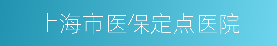 上海市医保定点医院的同义词