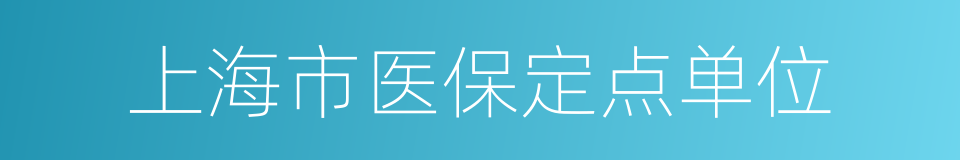 上海市医保定点单位的同义词