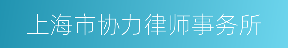 上海市协力律师事务所的同义词
