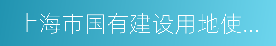 上海市国有建设用地使用权出让补充公告的同义词